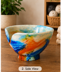 Modern Eco-Friendly Handmade Glazed Resin Yarn <b>Bowl</b> Crochet Holder <b>Knitting</b> Organizer Decorative Craft Storage Imperial Crafted - Product Image 3