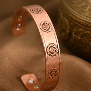 Authentic Sacred Chakra <b>Engraved</b> Pure Metal Open Cuff <b>Bangle</b> Bracelet Fashionable Metal Jewelry Exquisite Craftsmanship - Product Image 2