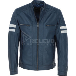Veste en cuir de vachette de qualité supérieure, style motard classique pour homme, véritable cuir rembourré, prête à être expédiée - Product Image 1