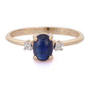 14K Solid <b>Gold</b> <b>Opal</b> Wedding <b>Ring</b> with Pear Cut Diamond Accents - Product Image 1