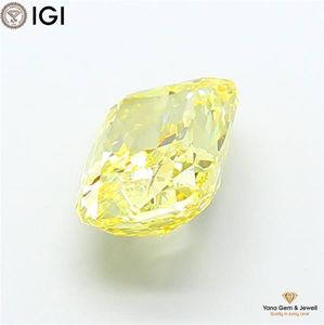 Diamant de laboratoire CVD certifié IGI, taille coussin, clarté VS2, couleur jaune vif fantaisie, 5,00 carats, pour solitaire de créateur - Product Image 4