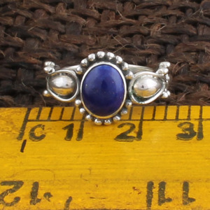 แหวนลาพิส ลาซูลีธรรมชาติจากอัฟกานิสถาน แหวนเงินแท้ 925 ประดับพลอย สำหรับผู้ชายและผู้หญิง แหวนตราประทับทำมือ เครื่องประดับขายส่ง ของขวัญ - Product Image 3