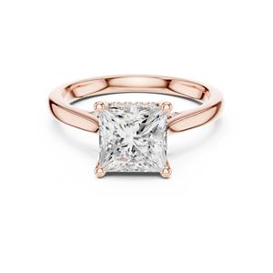 Rose Gold Princess Cut Moissanite Engagement <b>Ring</b> for Women Elegant Solitaire Wedding Jewelry - Product Image 2