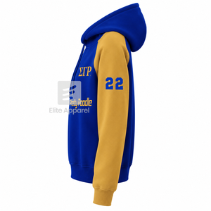 Sudadera personalizada de la hermandad Sigma Gamma Rho con logo bordado en la parte delantera, color azul y dorado, manga corta, de algodón, para mujer. - Product Image 4