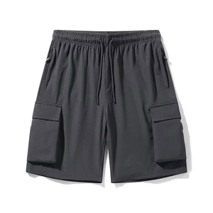 Pantalones Cortos Cargo Utilitarios para Hombre, Diseño Multibolsillos, Cintura Elástica con Cordón, Pantalones Cortos Casuales para Exteriores, Duraderos y Ligeros - Product Image 2