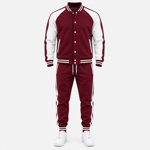 Conjunto Deportivo de Dos Piezas para Hombre con Logotipo de Marca Personalizado, Chaqueta Varsity, Ropa Deportiva Informal, Pantalones Deportivos de Manga Larga, Conjuntos Modernos - Product Image 3