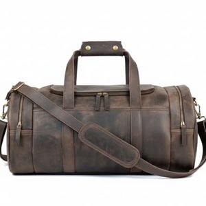 Nouveauté : Sac de voyage décontracté pour homme en cuir véritable, imperméable, sac de sport en cuir, en vente en ligne à bas prix - Product Image 4