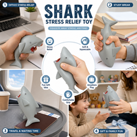Jouet anti-stress géant en TPR souple, requin gris, design réaliste, idéal pour soulager le stress, jouet sensoriel moelleux pour les 3 ans et plus, produit transfrontalier très demandé