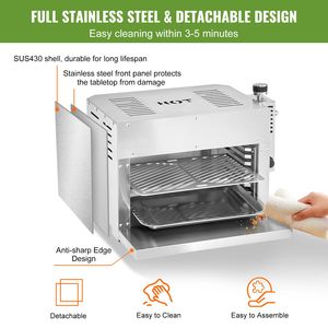 Griglia Portatile a Propano in Acciaio Inox per Bistecche, 6 Livelli Regolabili, Griglia a Infrarossi 1500 Fahrenheit per Barbecue - Product Image 5