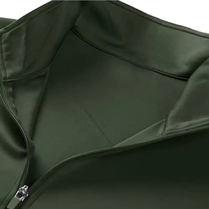 Ensemble de survêtement vert uni pour homme, veste zippée intégrale avec pantalon à cordon de serrage, tenue décontractée d'automne, respirante, en polyester tricoté - Product Image 3