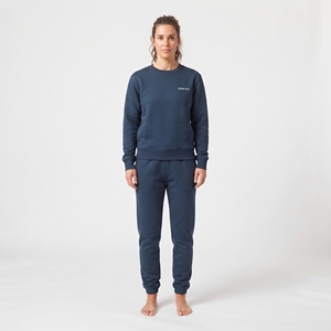 Conjunto Deportivo para Mujer Hawk Eye, Sudadera y Pantalones de Chándal Azul Marino, Cuello Redondo, Color Sólido, Corte Regular - Product Image 5