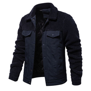 Chaqueta de Forro Polar con Cremallera y Diseño de Parches para Hombre, Otoño-Invierno, Nueva, de Alta Calidad, Informal, de Spandex/Poliéster, Ecológica, Resistente al Viento - Product Image 3