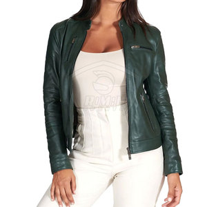 Veste en cuir pour femme respirante et chaude pour l'hiver, fermeture éclair, style décontracté, à prix raisonnable - Product Image 5