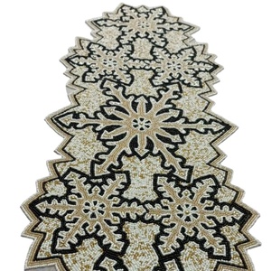 Luxury <b>Dining</b> <b>Table</b> Decor Seed Beads Embroidered Needlework <b>Runner</b> with Border Artisan-Made Beaded <b>Table</b> <b>Runner</b> - Product Image 1