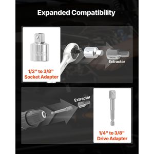 Custodia Solida per Set di Estrattori di Dadi e Bulloni da 65 Pezzi con Punte per Trapano Facili da Usare, Comodo Set di Estrattori per Viti - Product Image 5