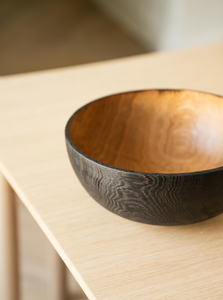 Frutero de Madera de Diseño Moderno Premium en Dos Tonos, Tallado a Mano con Interior de Grano de Madera Natural y Borde Negro Quemado, Ecológico - Product Image 2