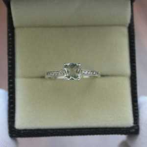 Delicate Green Amethyst <b>Ring</b> Cushion Cut S925 Sterling Silver Promise Engagement Gift For Her Elegant Jewelry - Product Image 1