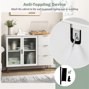 Mobiletto Versatile Multifunzionale da 33,5 Pollici per Cucina, Sala da Pranzo, Soggiorno e Buffet - Product Image 5