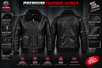 Blouson aviateur en cuir de vache véritable noir pour homme, doublure en sherpa, respirant, fermeture éclair, style moto, vêtements d'hiver