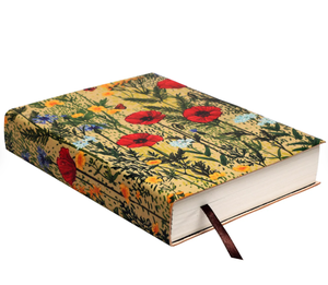 Diario hecho a mano con diseño de campo de amapolas, cuaderno de tapa dura con flores silvestres rojas, amarillas y azules, con cinta, estampado vintage, regalo para amantes de la naturaleza - Product Image 4