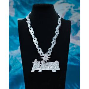 Wholesale <b>Custom</b> Letter Pendant <b>Necklace</b> Full Iced Cuban Link Hip Hop Jewelry Personalized <b>Name</b> Pendant Moissanite Gold Plated - Product Image 1