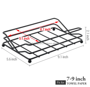Porte-serviettes en fil métallique pour hôtels, présentoir de vaisselle, porte-mouchoirs et porte-mouchoirs, porte-serviettes à revêtement noir - Product Image 6