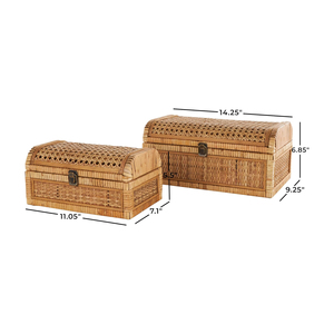 Elegant Rattan Storage Box <b>with</b> <b>Lid</b> Wicker Organizer Natural <b>Basket</b> Home Decor Eco Friendly OEM Supplier - Product Image 5