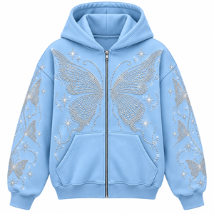 Sudadera con Capucha de Lujo con Pedrería, Sudadera Personalizada con Brillos, Sudadera Y2K con Adornos de Cristal para Hombre y Mujer - Product Image 4