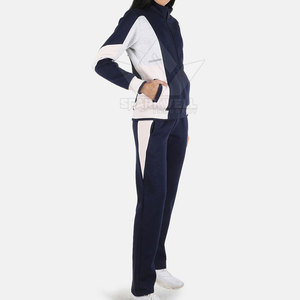 Active Women Winter Solid Tracksuit Long Sleeve Jacket Matching Pants 100% Cotton Eco-Friendly Breathable Fabric Comfortable Fit - Product Image 2