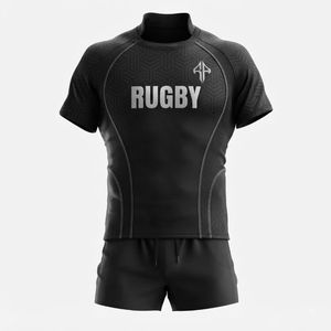Nouveau design, coupe classique, uniforme de rugby, impression par transfert thermique, manches courtes, 100% polyester, qualité supérieure pour hommes - Product Image 2