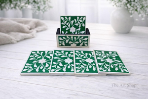 Luxury Top Quality Good Polished Handcrafted Natural Bone Inlay coaster for Hotel ,home and Restaurant From India. - Product Image 3