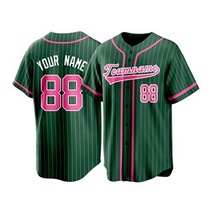 Paquete de Uniformes de Béisbol, Jersey Deportivo de Moda, Malla de Poliéster, Diseño de Rayas Finas, Logotipo Personalizado, Textura Suave, Sublimación - Product Image 2