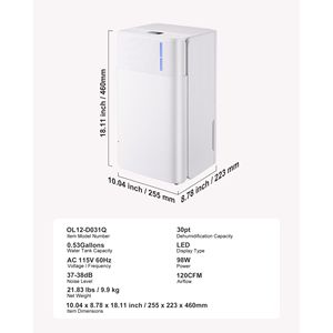 Deshumidificador Inteligente de 30 Pintones para Sótano, con Manguera de Drenaje, Bajo Nivel de Ruido, para Uso Comercial e Industrial - Product Image 3