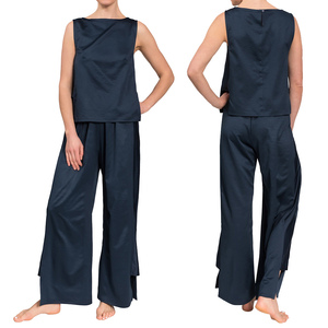 Conjunto de Pijama para Mujer, Primavera-Otoño, Top Blanco sin Mangas con Tirantes, Pantalones de Algodón, Ropa de Casa Holgada, Moda Informal, Venta al Por Mayor OEM - Product Image 1