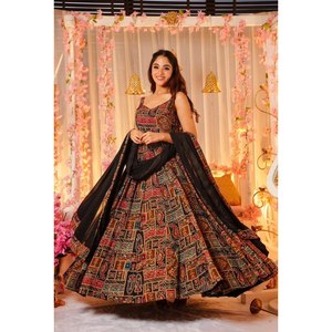 Vestido de diseñador Anarkali y Dupatta para fiesta-Talla XS - Product Image 3