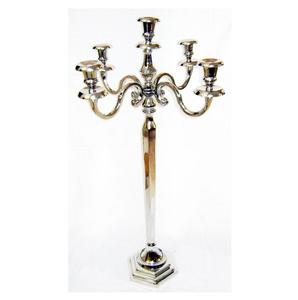 Candélabre en métal avec chandeliers en nickel poli Candélabre de table Centre de table Prix de vente d'usine 2023 Meilleure vente 5 têtes - Product Image 4