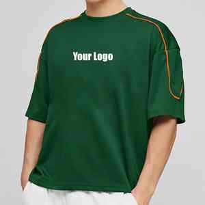 Best Quality Cotton 180GSM Solid Eco-Friendly Quick Dry Anti-Wrinkle Custom Logo Loose Fit <b>Drop</b> Shoulder O-Neck Hip Hop T-Shirt - Product Image 1