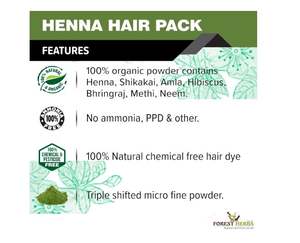 Les herbes forestières Soins naturels de la nature Poudre de henné à base de plantes, 500g Enrichi en herbes précieuses pour la coloration des cheveux - Product Image 2