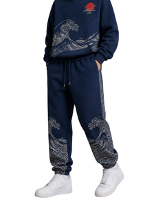 Ensemble de survêtement à capuche de style japonais, manches longues, imprimé uni, vêtements d'automne, poches latérales, 100% coton, coupe ample, unisexe adulte, 2 - Product Image 4