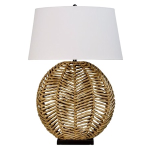 Lámpara de mesa de algas marinas tejida a mano sostenible rústica de gran oferta con diseño personalizable para decoración del hogar - Product Image 2