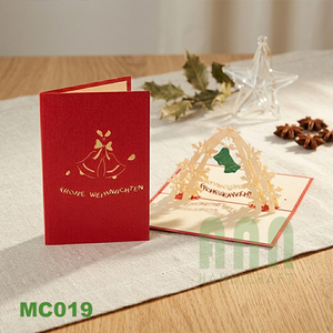 Tarjetas de Navidad 3D personalizadas hechas a mano, campanas de Feliz Navidad, recuerdo de Año Nuevo, impresión Offset, tarjetas de felicitación, Vietnam mate - Product Image 4