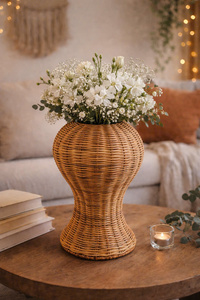 LTL Handicraft Vietnam - Jarrón Decorativo Ecológico de Ratán Natural Hecho a Mano, Estilo Art Déco, para Arreglos Florales, Hogar, Hotel, Congrats - Product Image 4