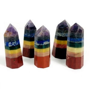 Offre Spéciale Naturel 7 Chakra Pierre À Facettes Point De Guérison Tour Métaphysique Puissance Reiki Obélisque Tour Bling Décor Art Style - Product Image 3