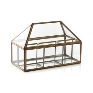 Gold Frame Glass Jewelry <b>Box</b> Hexagonal Storage Case for Rings Necklaces <b>Vanity</b> Desk Use or Display - Product Image 6