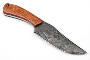 Sizzco fait à la main en acier damas lame forgée fixe Camping Skinner couteau beau manche en bois de frêne personnalisable OEM cadeau pour lui - Product Image 4