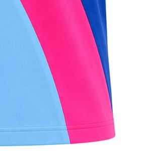 เสื้อโปโลสีน้ำเงินรอยัล สีฟ้าอ่อน สีชมพู แบบมีแถบขวาง แขนสั้น คอปก สวมใส่สบาย ชุดยูนิฟอร์มลำลอง สีตัดกัน เสื้อกีฬาแบบสั่งทำพิเศษ - Product Image 4