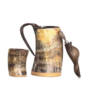 Large Handcrafted <b>Viking</b> <b>Horn</b> Drinking Mug Polished Natural Crafts by Aaliyan Impex Features Animal Style Export Quality - Product Image 1