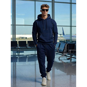 Men Casual Jogger <b>Set</b> Full Zip Hooded Jacket and Sweatpants Athletic Fitness Sportswear Daily Outfit - Product Image 3