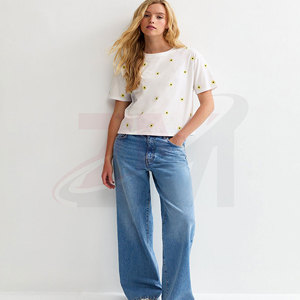 T-shirt brodé pour femme, haut décontracté à manches courtes de qualité supérieure pour un style et un confort quotidiens, T-shirt brodé pour femme - Product Image 2