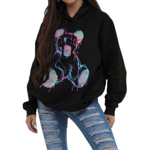 Sweat-shirts à capuche épais en coton et élasthanne de bonne qualité, doublés, style coréen, surdimensionnés, pour femmes, avec logo personnalisé, grande taille, printemps-hiver - Product Image 2